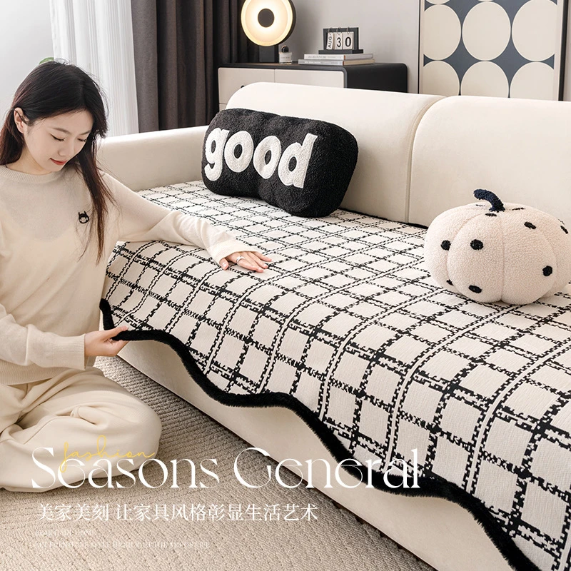 高级感异形不规则沙发垫2025新款简约现代防滑沙发坐垫盖布