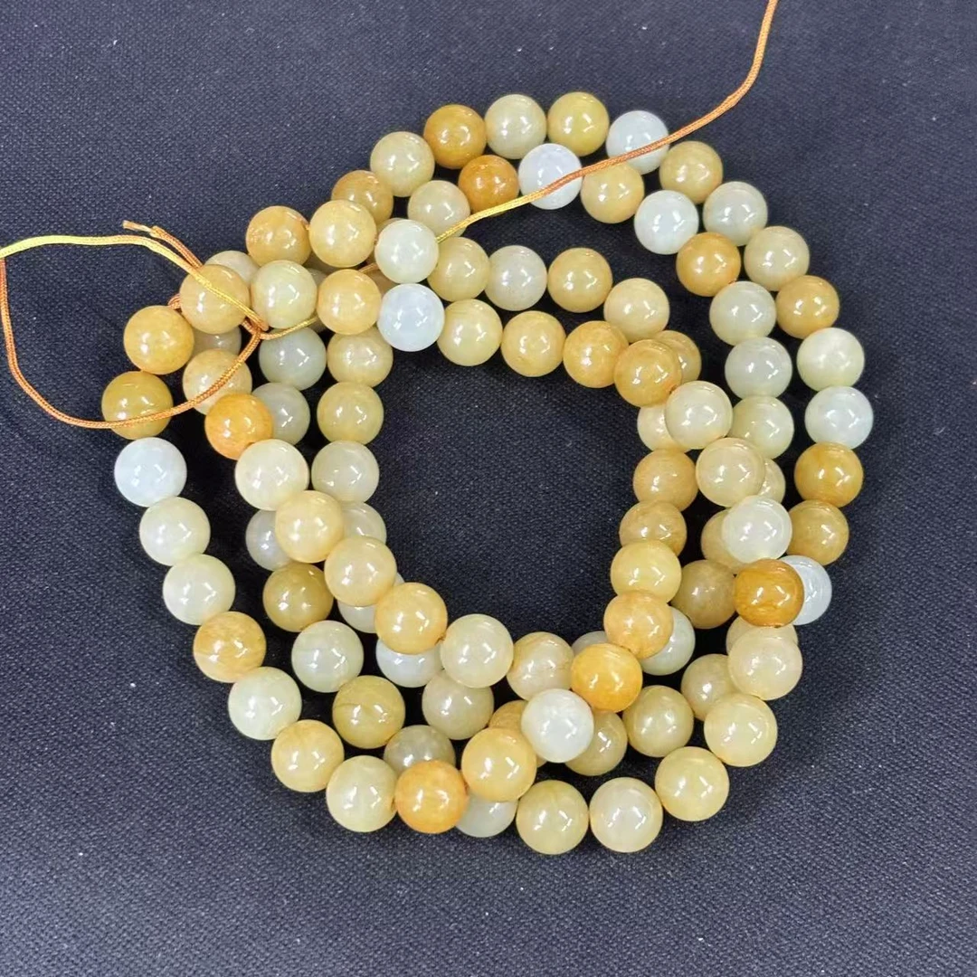 清代和田玉素珠项链-NX