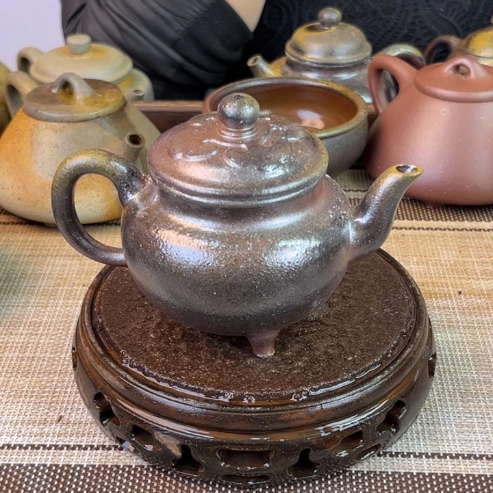 紫砂茶壶底槽清柴烧180cc