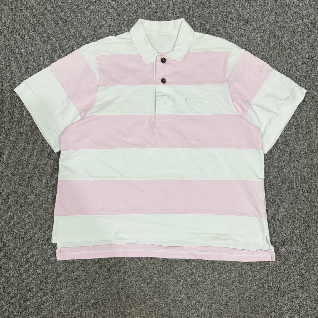 99新 Prada/普拉达 13286350 白粉三角标短袖Polo衫 S码99新