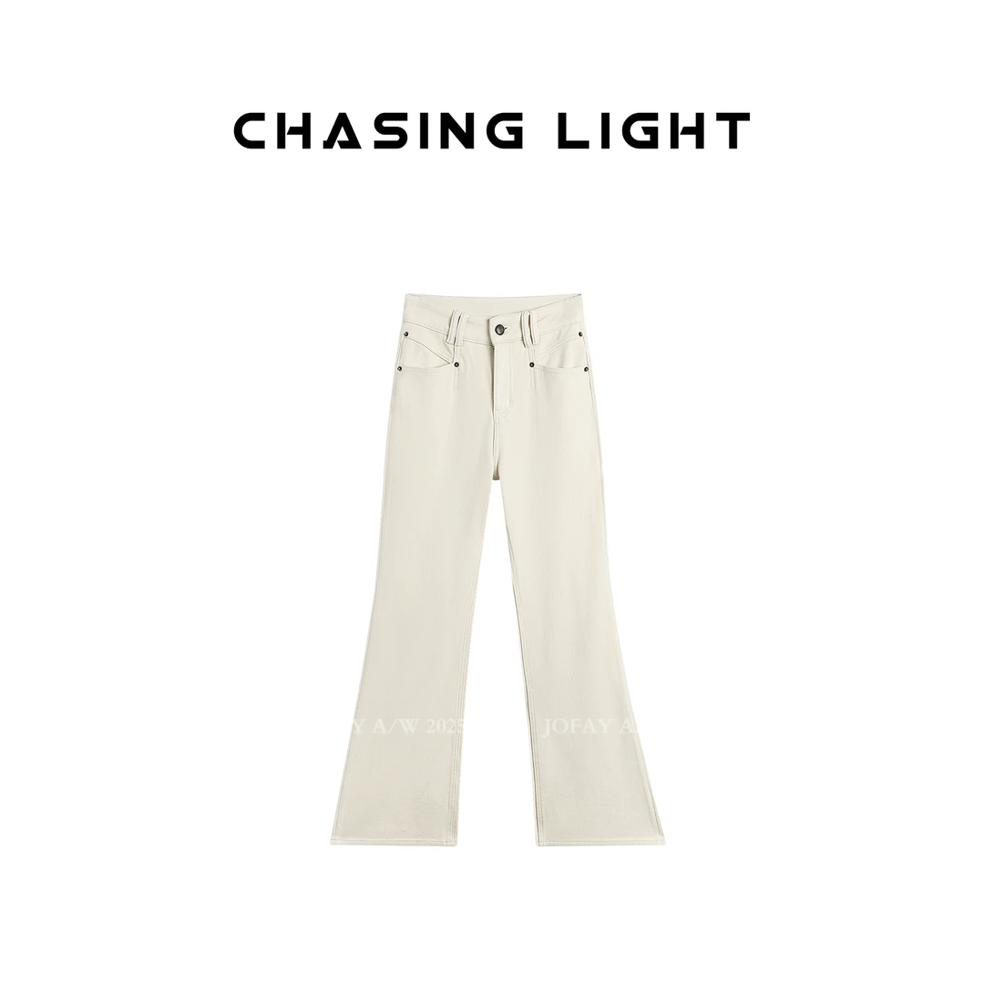 微喇白牛加绒加厚 秋冬款百搭 直通裤 K1762