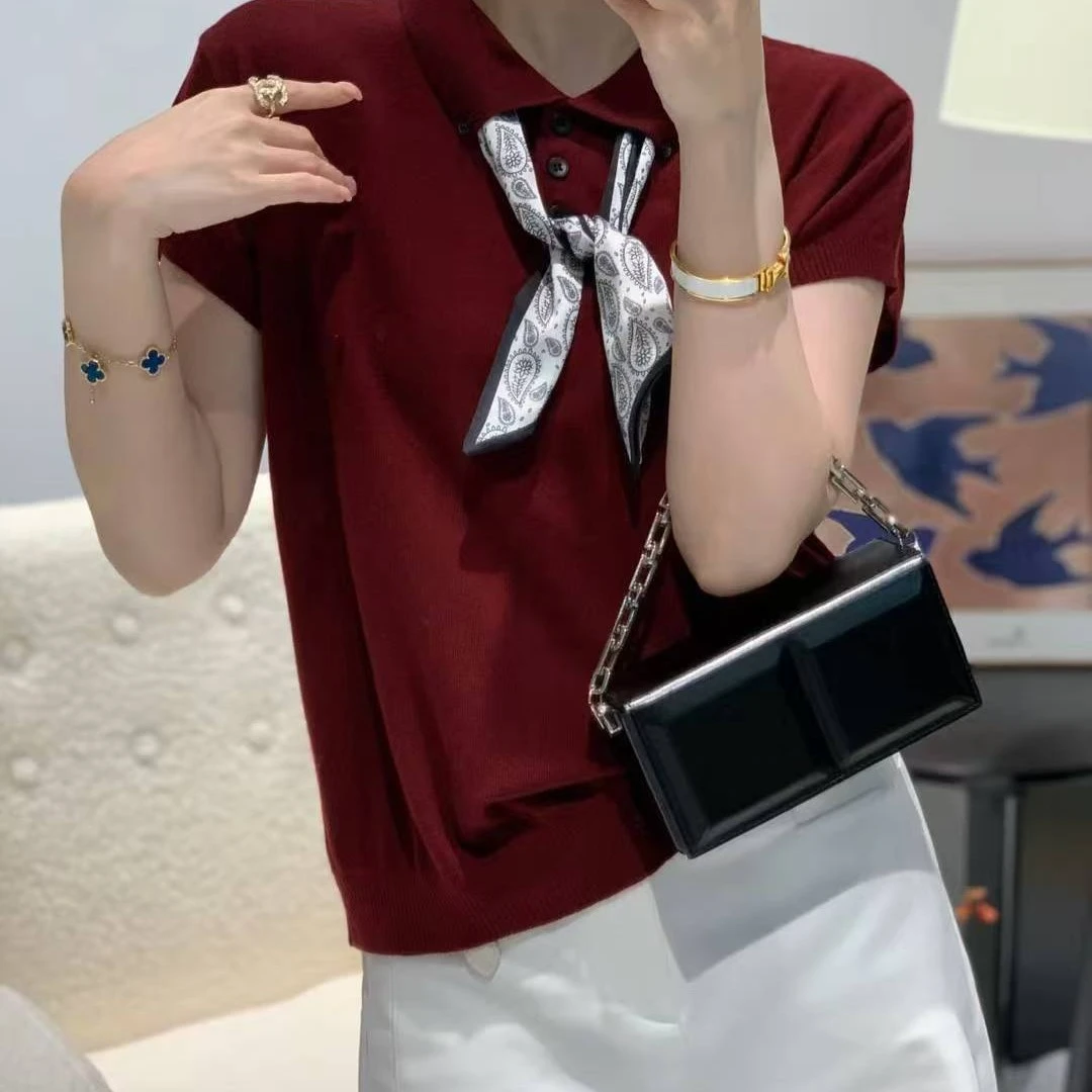 常规款短袖螺纹透气千金风T恤圆领设计感网红显瘦上衣短款百搭