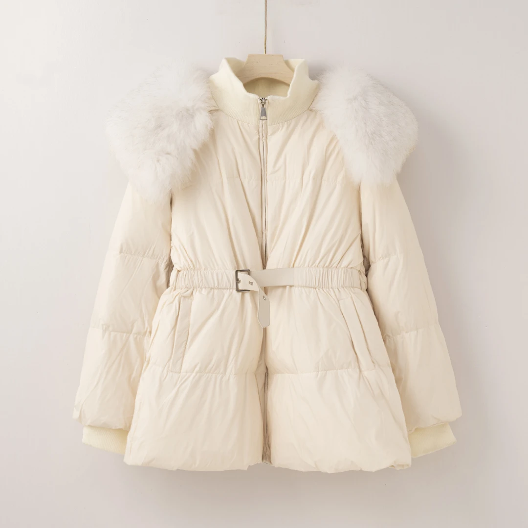 ★H2528 【高定穿搭~超绝新春战袍】0感轻盈大毛领鹅绒服