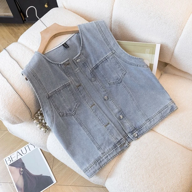 圆领宽松加绒加厚款马夹休闲无袖夏季宽松型纯色显瘦春秋春夏