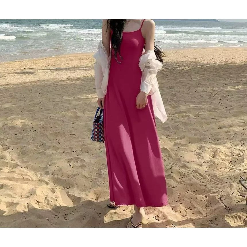 【二胖推荐】显瘦大码纯欲长裙辣妹吊带裙5261