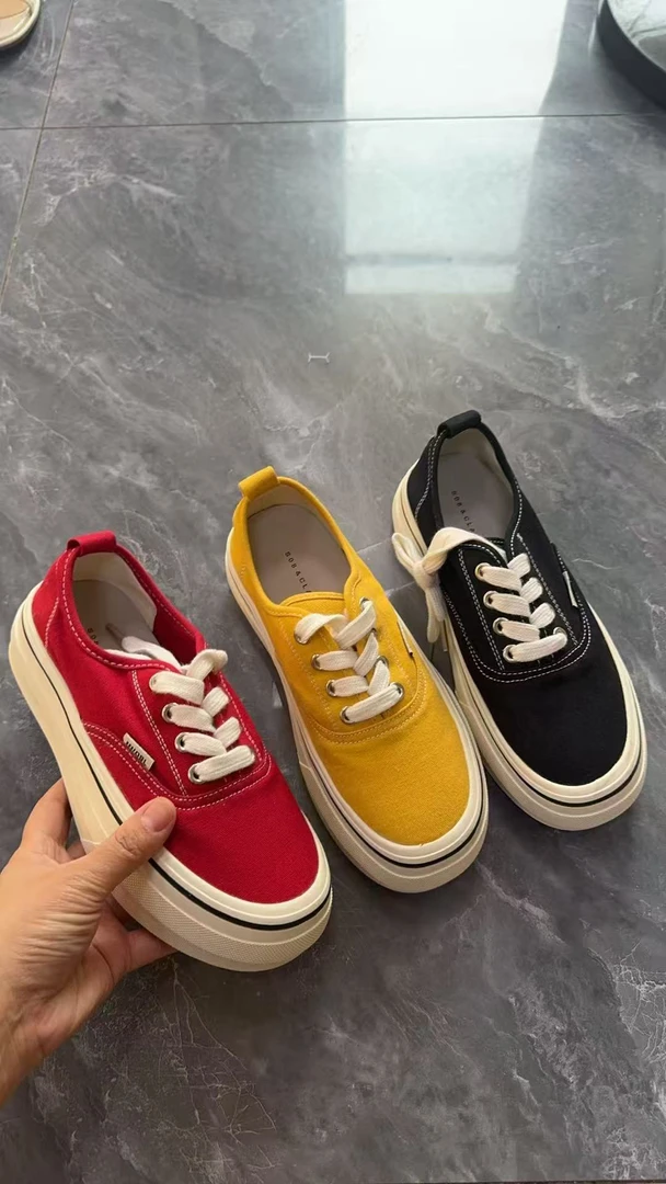 女百搭低帮系带韩版帆布鞋鞋子夏季学院复古学院风