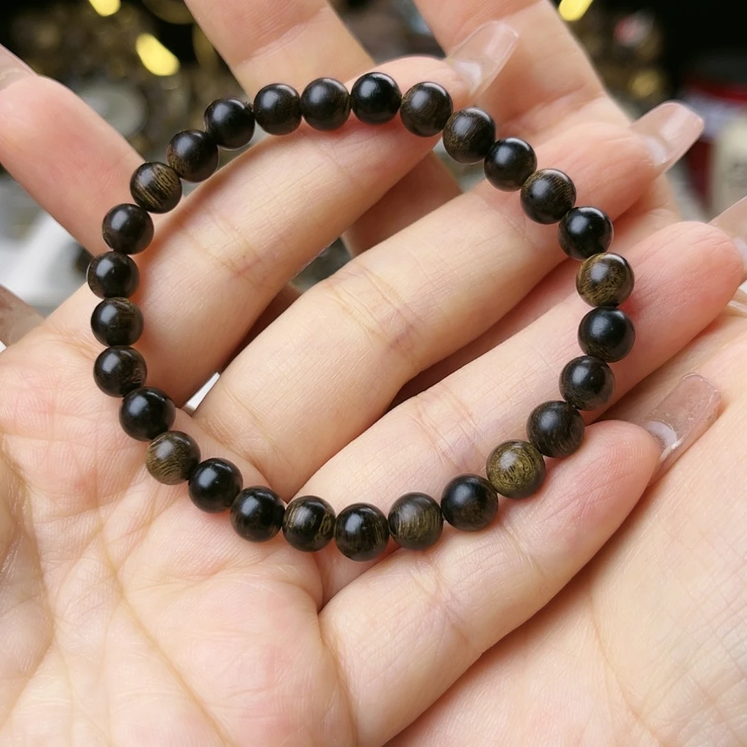 手串沉香涵*越南帝王白棋玉化古董窖藏樱子瘤疤