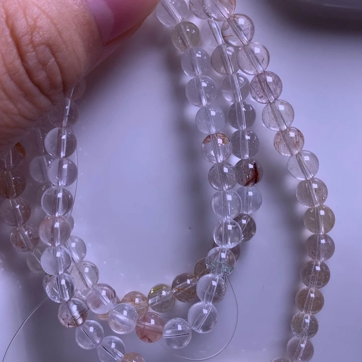 水晶手串未镶嵌5.7彩发晶