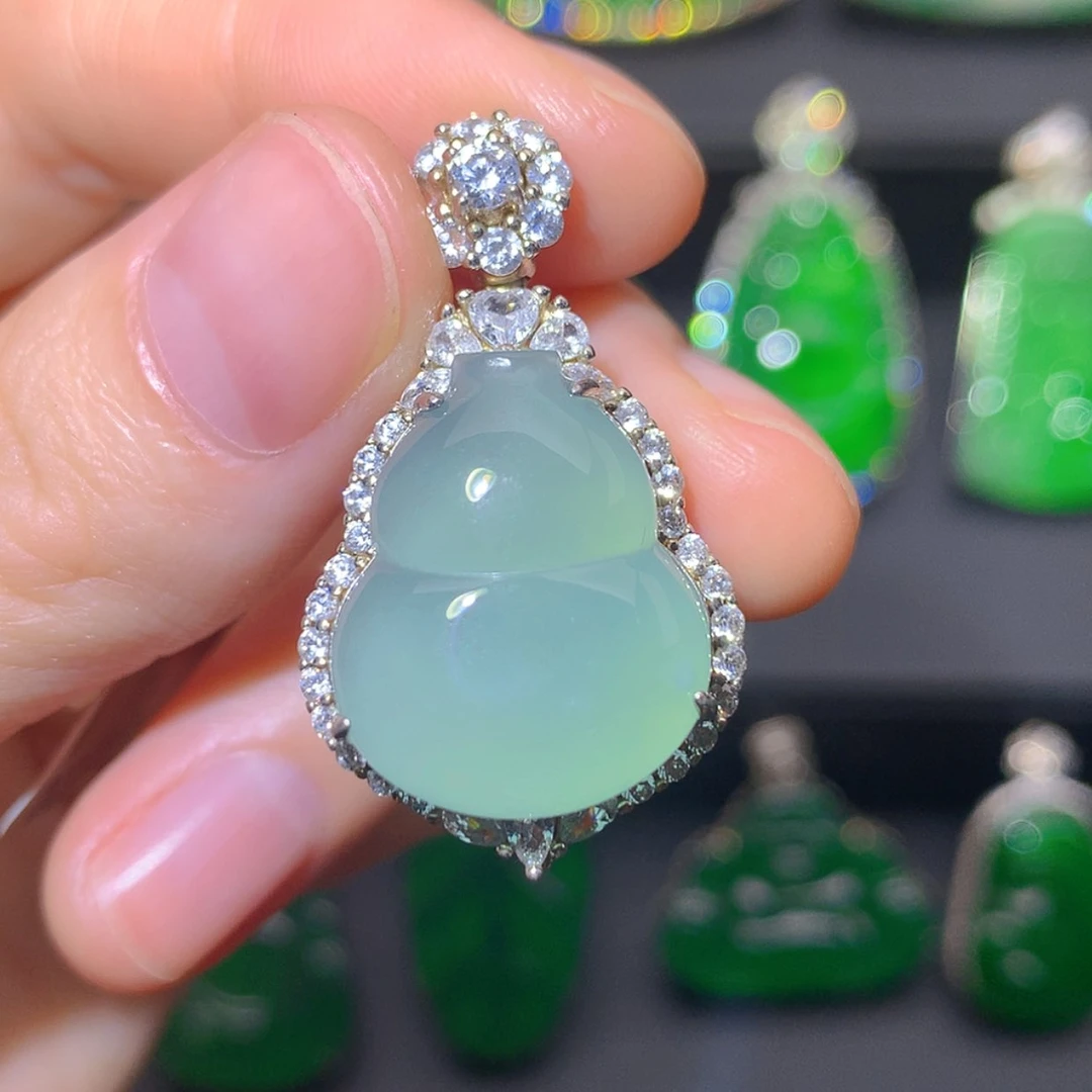 【闪购商品】翡翠银S925镶嵌吊坠(不含链)