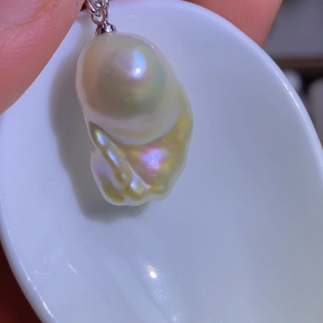 银S925镶嵌天然淡水珍珠淡水珍珠