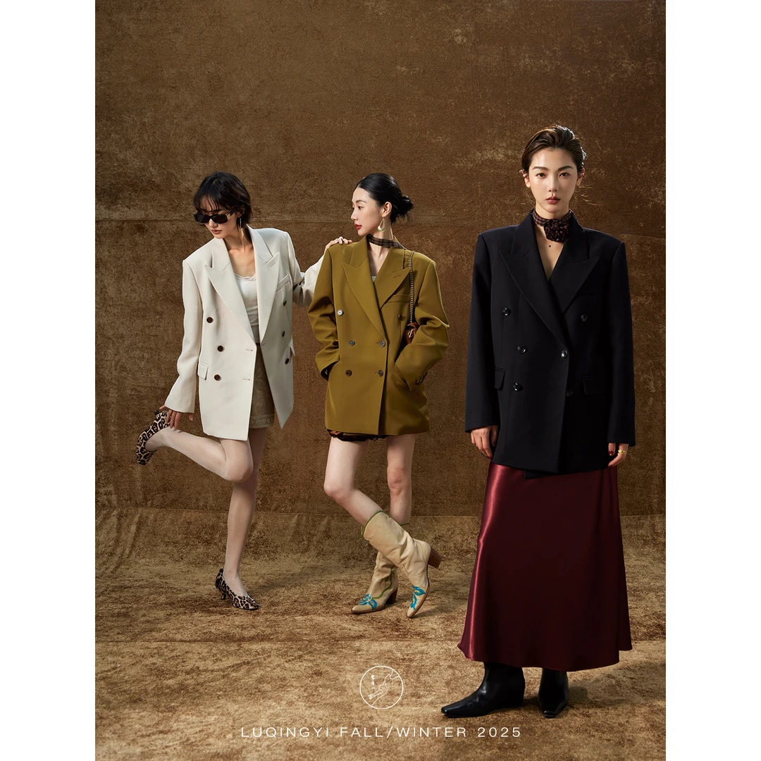 鹭青一原创【郁燃】高密骨感极简枪驳领气质西装外套女L25W7566B