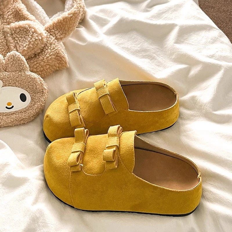 厚底内增高一脚蹬懒人勃肯鞋女2025春夏季新款外穿单鞋包头半拖鞋