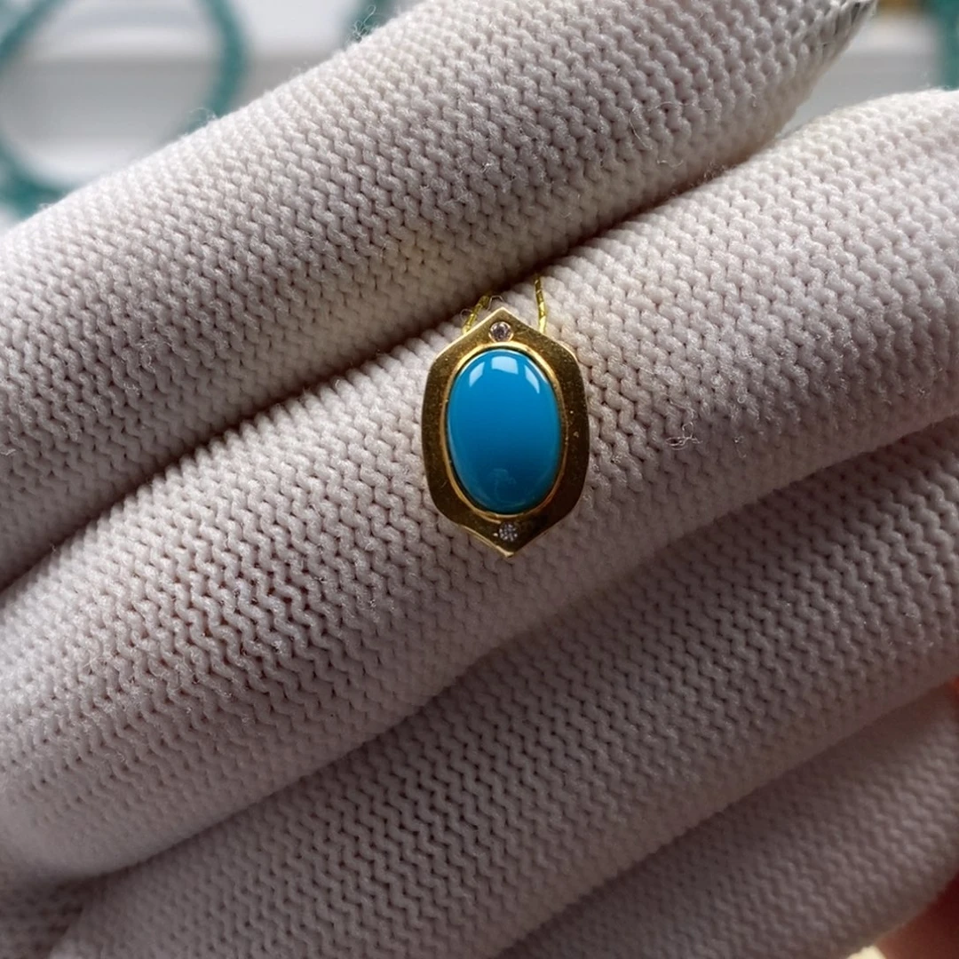 ****️18K金镶嵌绿松石珠宝奇石ＡＡ４１５