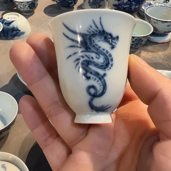 女*子预售钟家窑柴窑龙凤盖碗