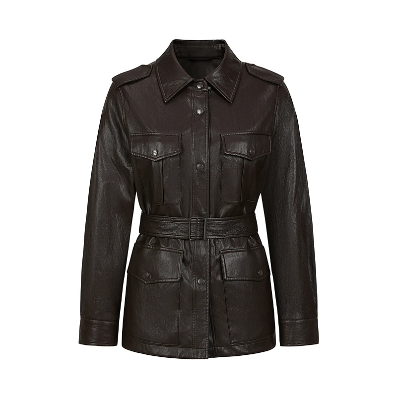 蓝海奕诺设计感皮衣外套2025秋季新款韩版时尚复古休闲女装