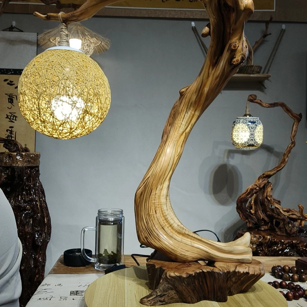 潇***雨木太行崖柏意境茶灯