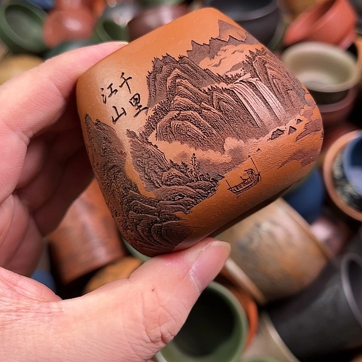 紫砂茶杯全手工紫砂主人杯