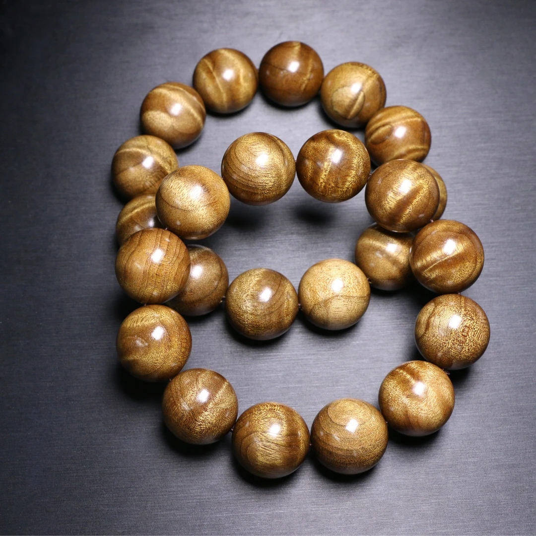 金丝楠木水波纹单圈2.0（较轻）-多样性发一-珠径20mm