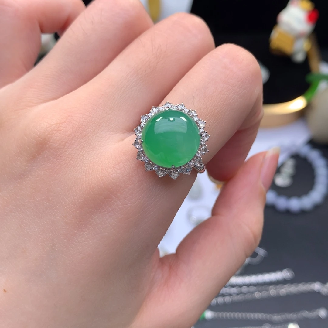 翡翠18K金镶嵌挂件48小时鉴赏期 退货不扣服务费