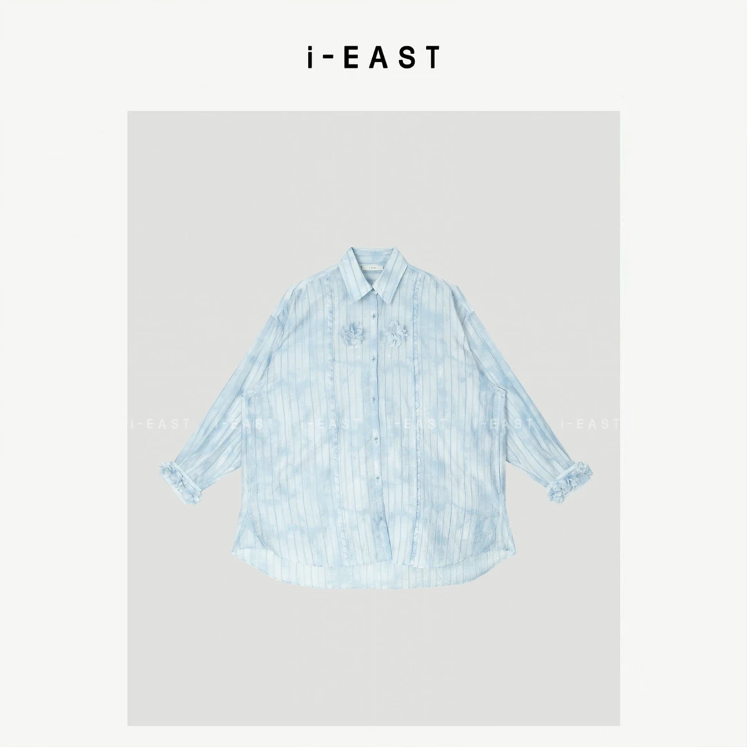 i-EAST 诺尔赫斯~印染撞色设计感衬衫上衣-5X 25SSJ050