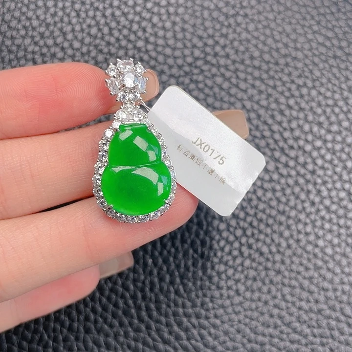翡翠银S925镶嵌吊坠(不含链)