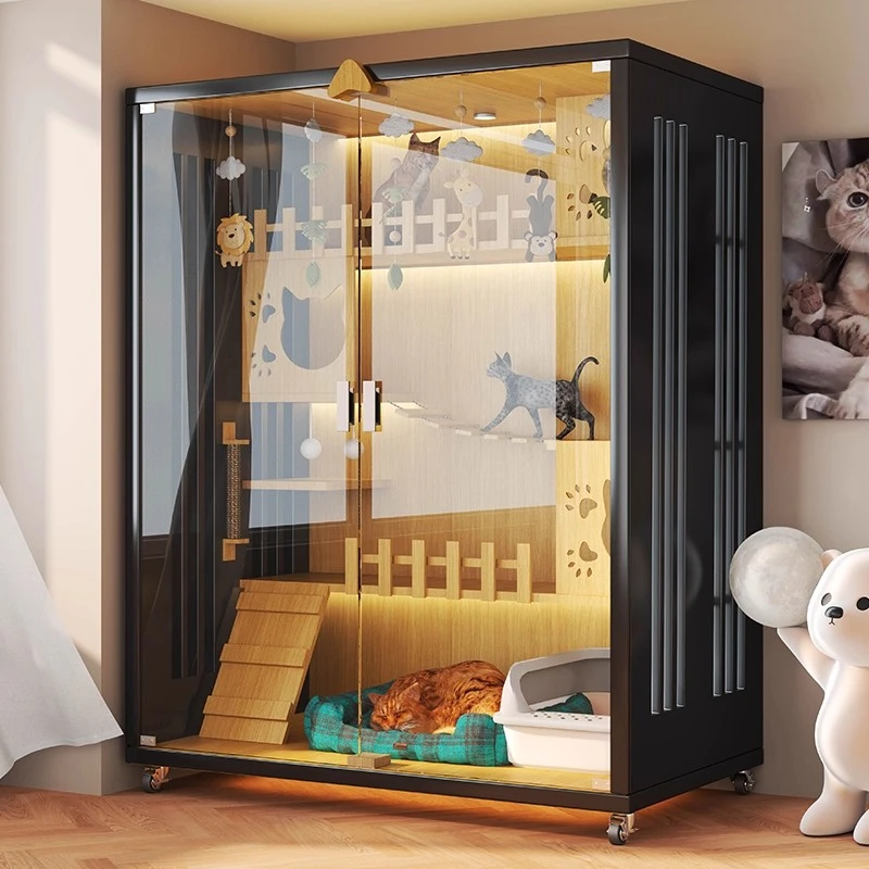 猫笼子猫柜子猫别墅玻璃宠物柜室内家用猫窝猫屋超大空间猫房子