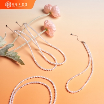 玉美人菲菲~珍珠项链约4.5mm玫瑰扣~多样性发一