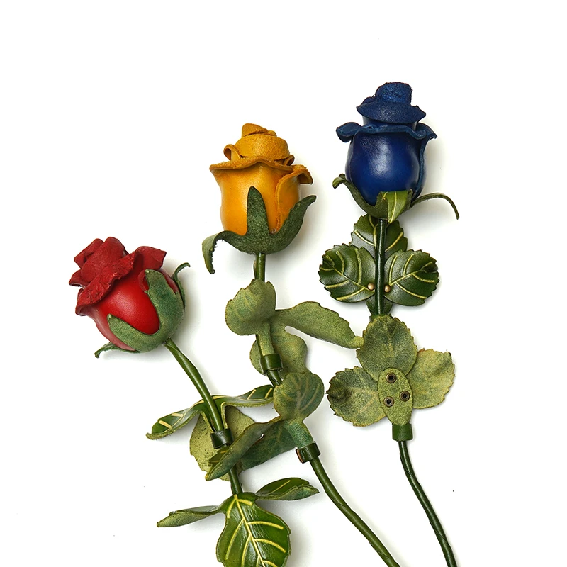 UCM时尚百搭真皮质感玫瑰花饰品#151417