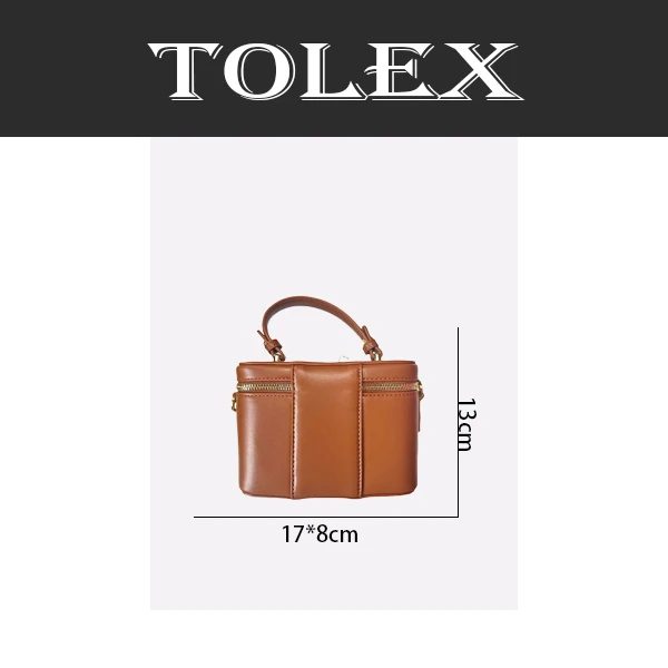 TOLEX2025新款手工时尚百搭化妆女包棕色
