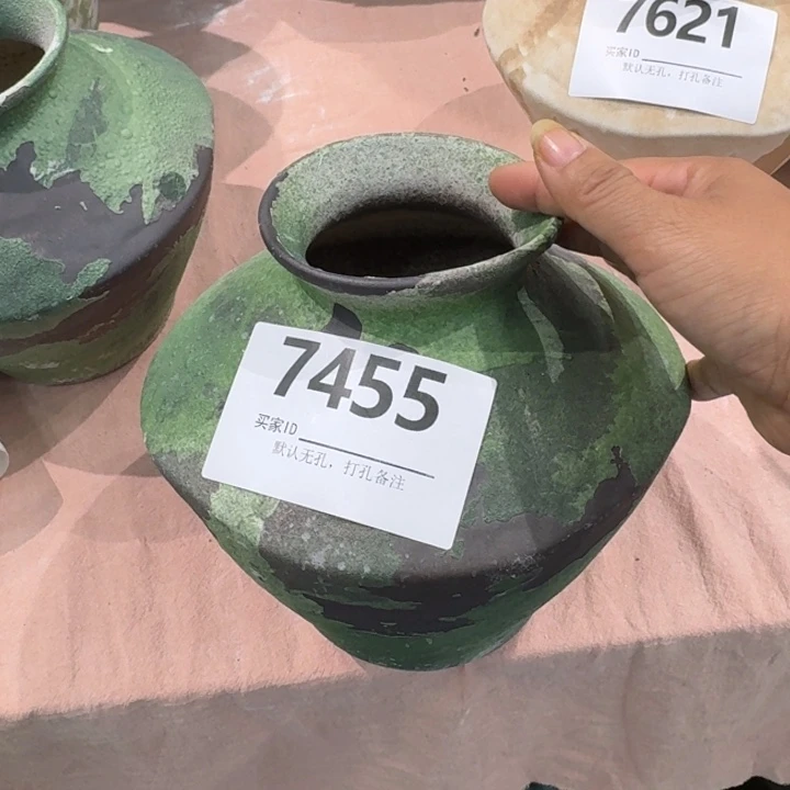 瓷片景德镇高温花器编码7455高17口6默认无孔