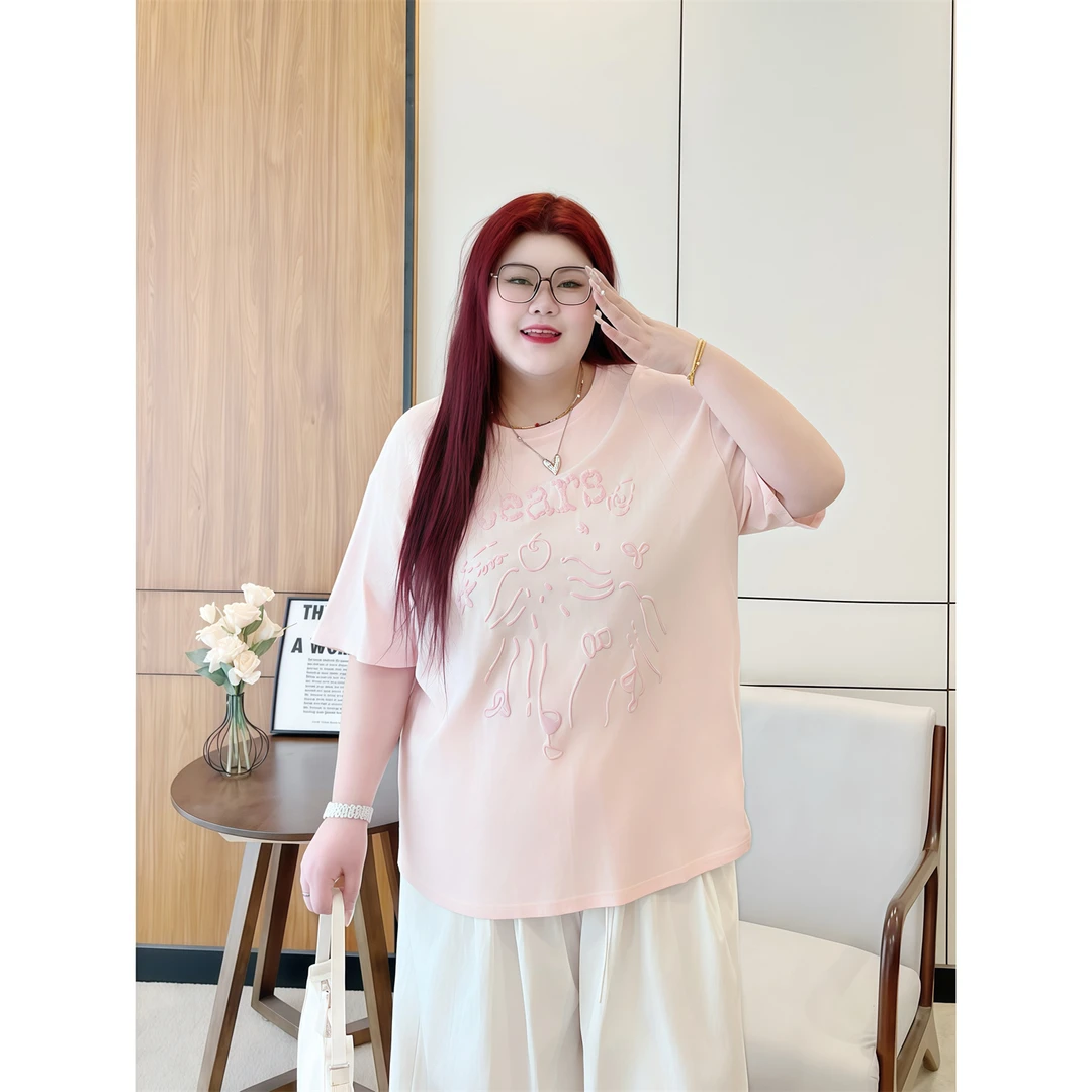 断码捡漏~布鲁塞尔 / 俏皮小狗发泡印花短袖T恤14563花契大码胖mm