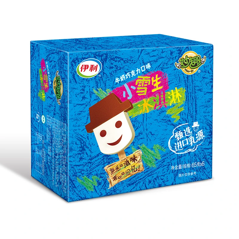 伊利妙趣优秀小雪生牛奶巧克力雪糕（家装）(65g*6)