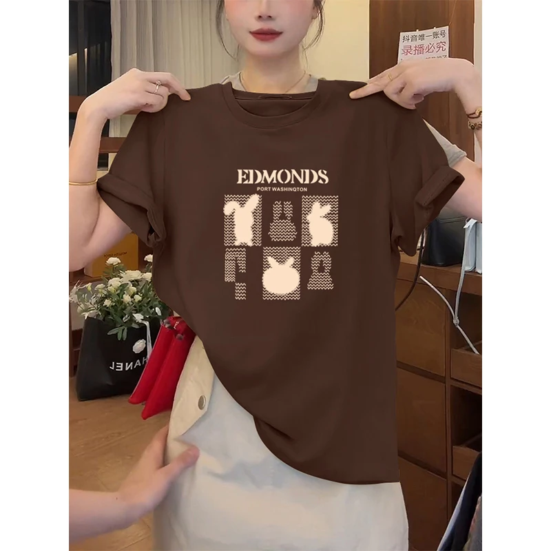 2025新款夏季正肩纯棉短袖t恤女装韩版时尚百搭洋气爆款上衣