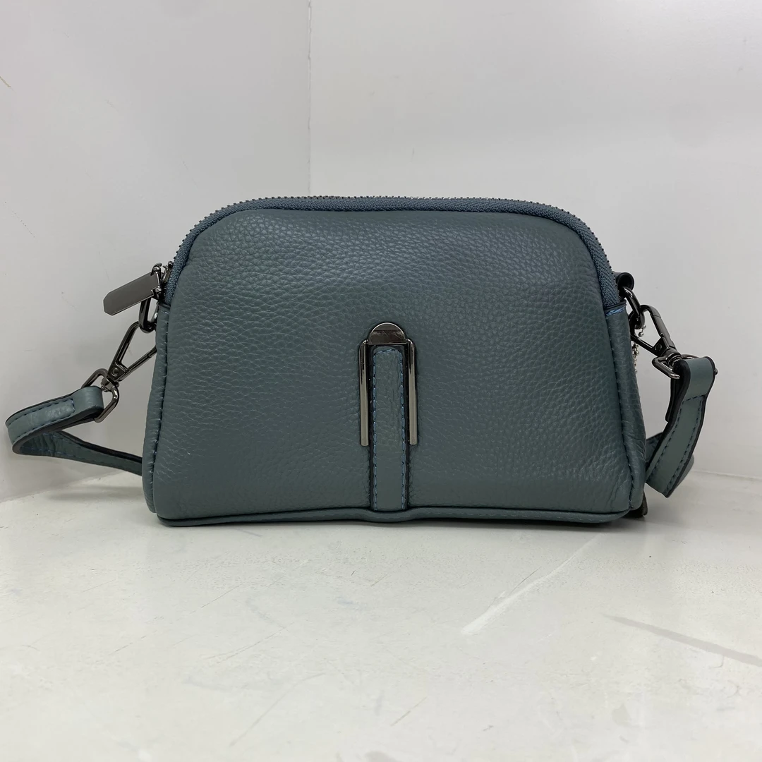 【头层牛皮】20×13cm真皮女包单肩斜挎包20409蓝色