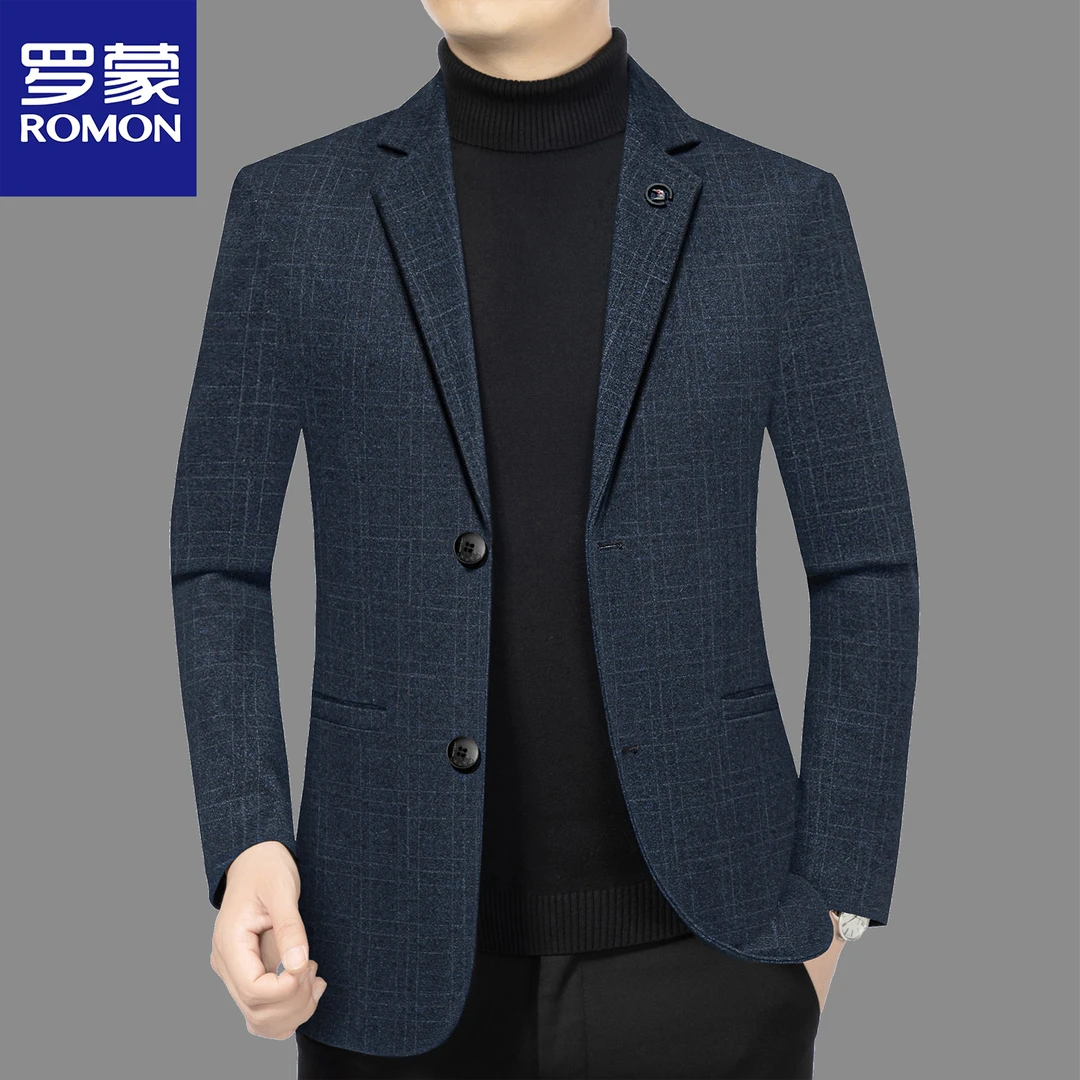 罗蒙2025春秋季新款高档男士休闲商务韩版西服外套中年修身西服男