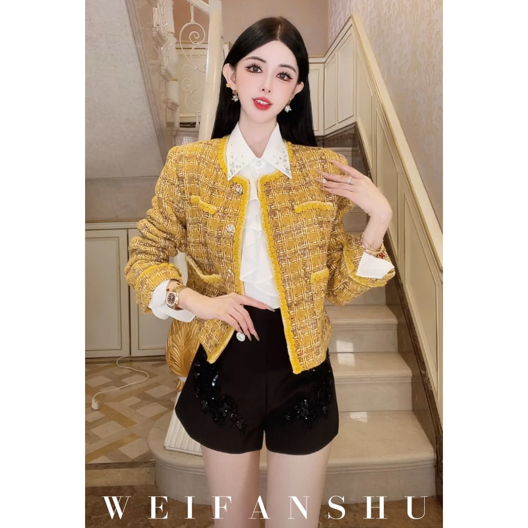 WEIFANSHU/魏凡舒【时光画廊】早秋新款时尚高级感小香风外套&马甲