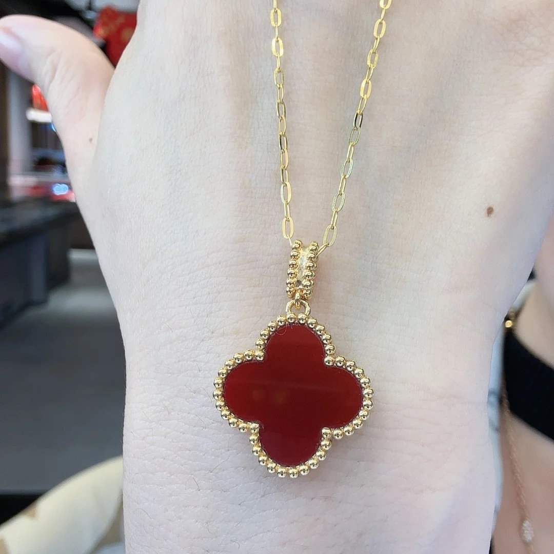 玛瑙/玉髓项链18K金镶嵌项链