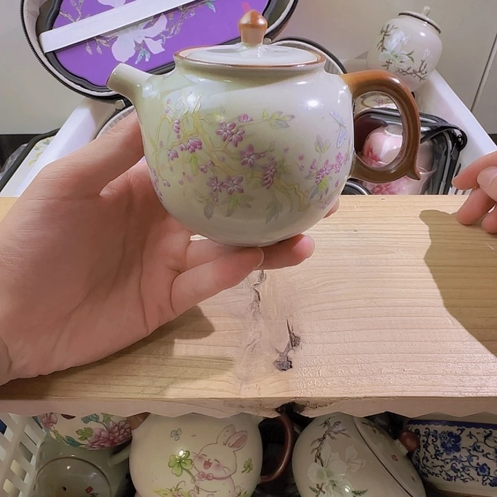 颜瓷茶器直播链接紫藤大容量茶壶