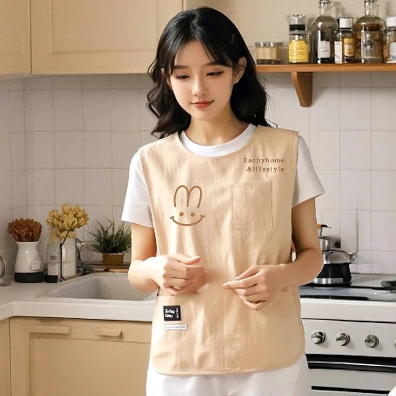 洋气防泼水马甲围裙厨房家用做饭坎肩防污围腰定制花店工作服餐饮