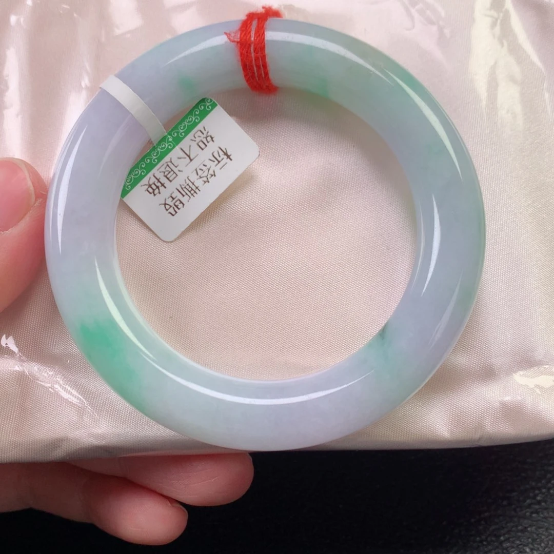 未镶嵌手镯翡翠缅甸天然翡翠手镯54胖圆