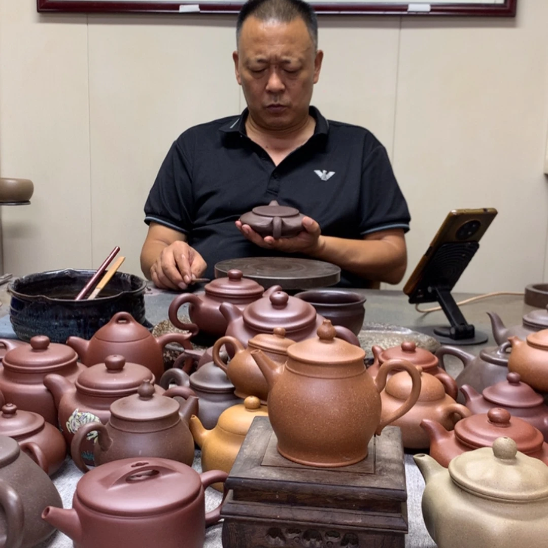 紫泥茶壶黄降坡仿古180 C半手工制作