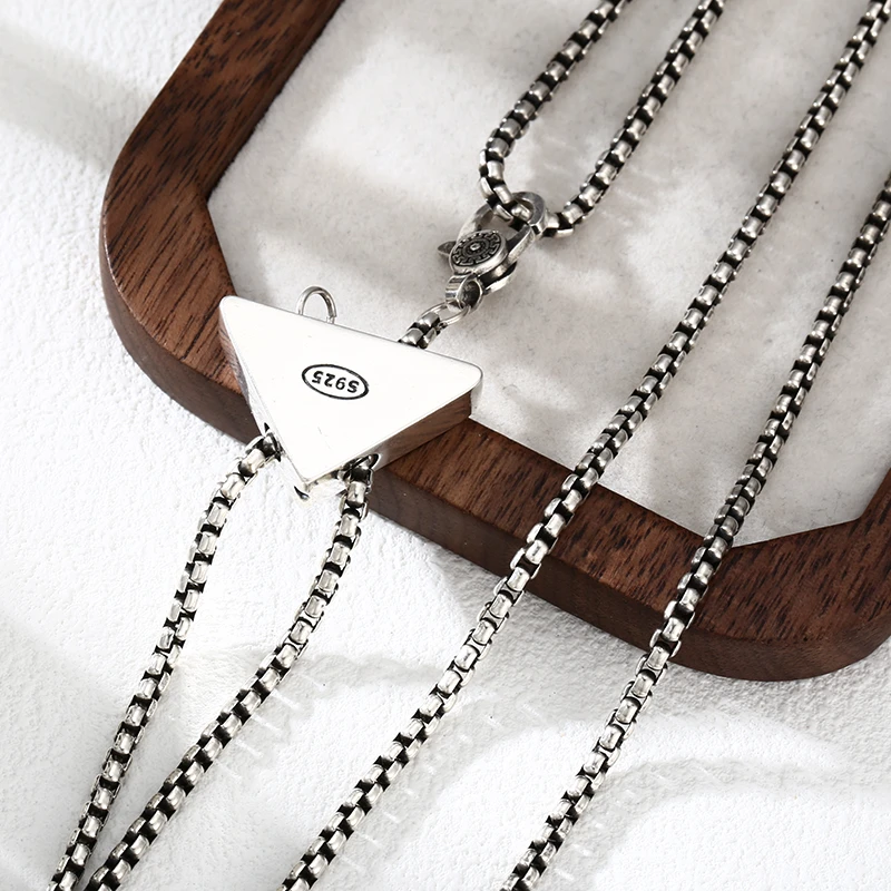 链子925银 「智子」时尚影三角项链锁骨颈链