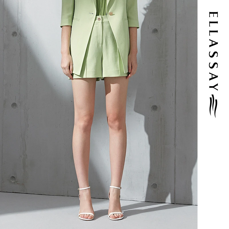 【晨粉专享】ELLASSAY夏季新款通勤职场休闲西装短裤女EWF322K00200