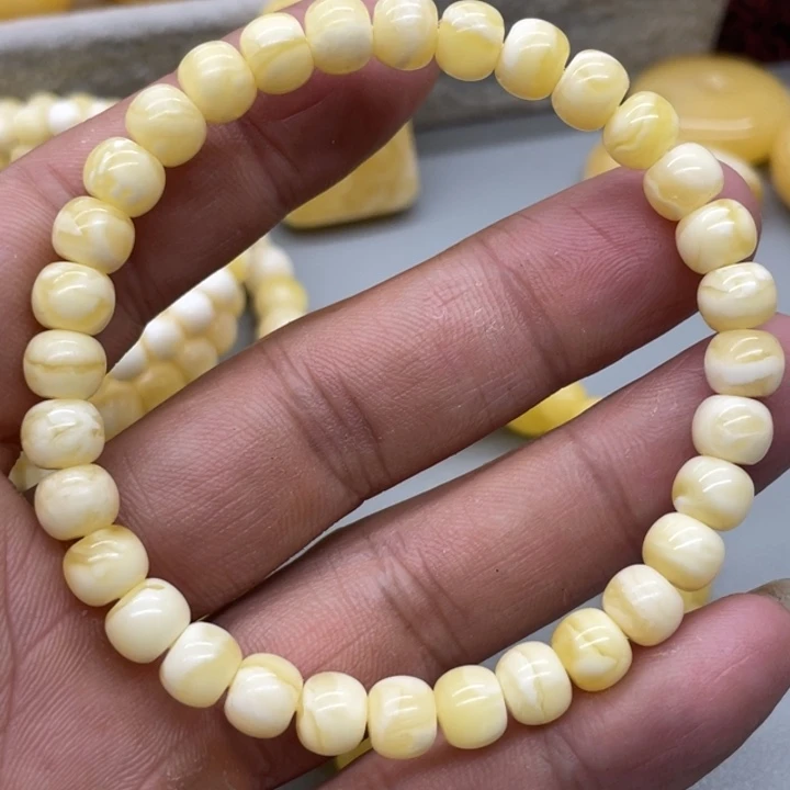 琥珀未镶嵌裸石手串