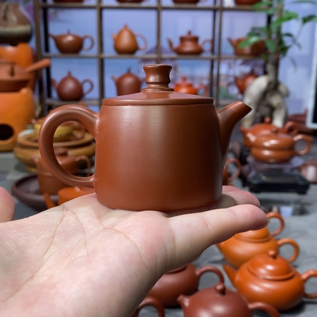 茶壶朱泥章淑煌朱泥直桶壶80c