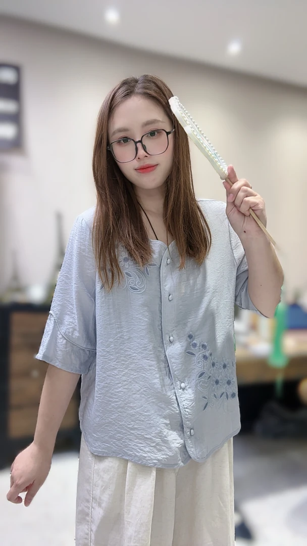 【醉花坞～】刺绣国风丝麻小衫～