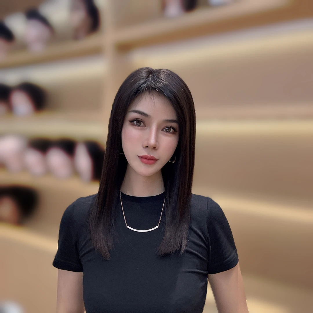 时尚长直发全真人发丝假发纯手工钩织舒适轻薄透气私人订制