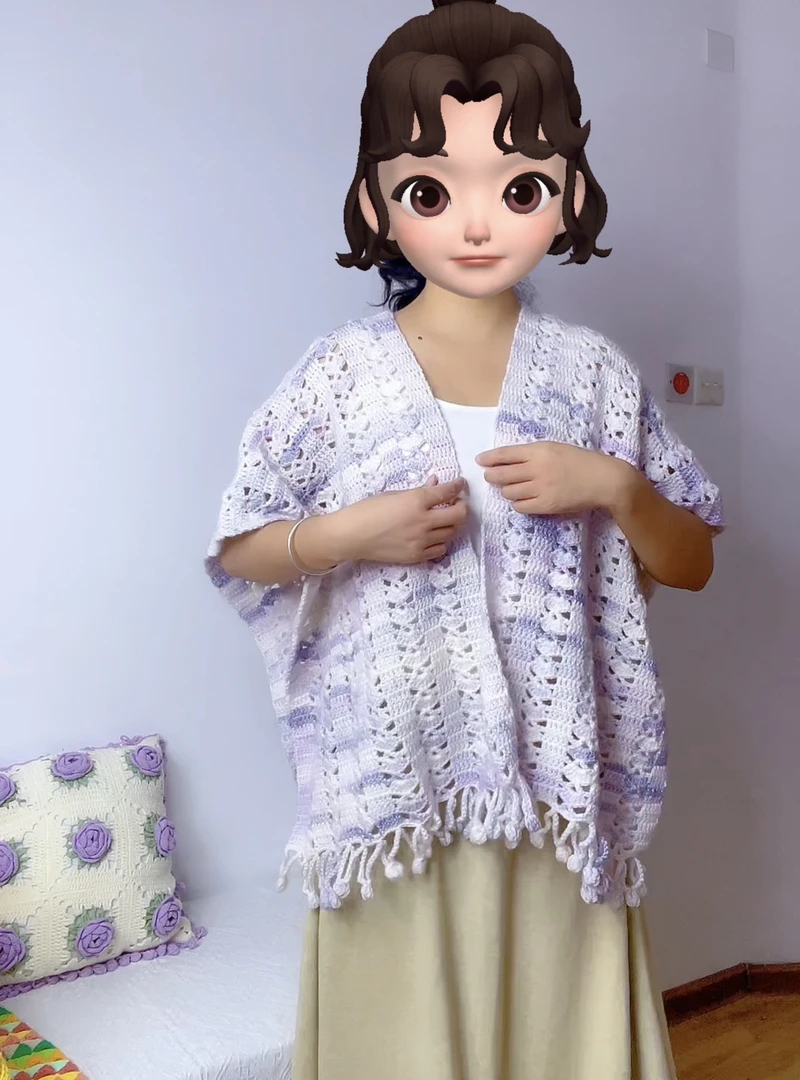 【造物即视】披肩材料包彩虹云喷毛线中粗柔软绒毛手工diy披肩