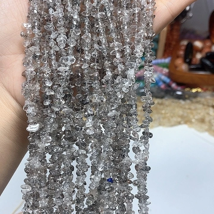 未镶嵌玛瑙/玉髓珠宝半成品天然黑草莓晶绕手4圈