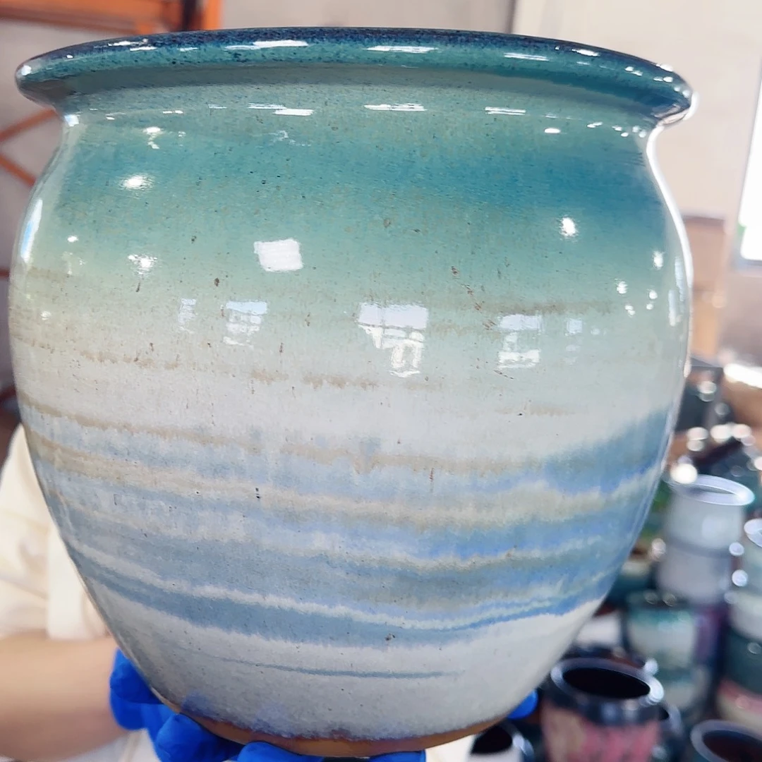 紫砂花盆高23口24.5